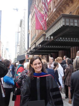 Graduate outside of Carnegie Hall.