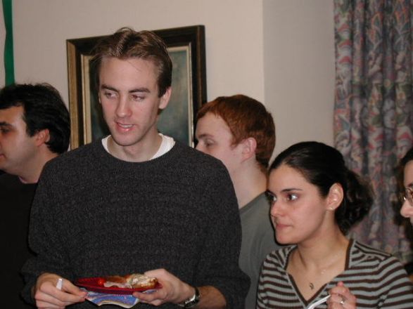 Students and faculty enjoy Holiday Party 2001.