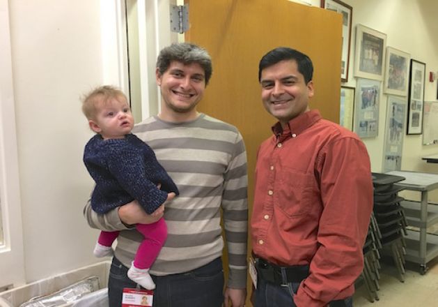 Tal (Gross lab) with his daughter and Dr. Jaffrey