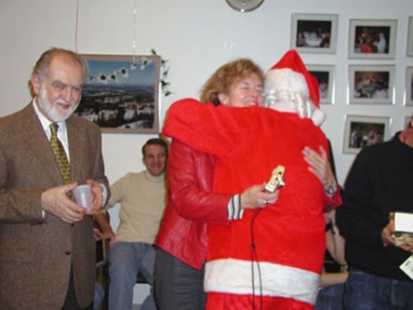 Students and faculty enjoy Holiday Party 2002.