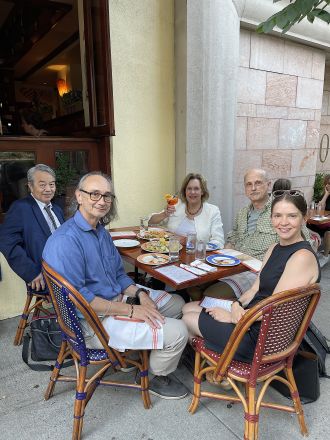 Dr. Moses Chao from New York Univ. presented a seminar on June 14, 2022, followed by dinner with faculty members Dr. John Blenis, Dr. Lorraine Gudas, Dr. Miklos Toth, and Dr. Kristen Pleil.