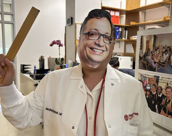 Kathy Morel dressed as Dr. Merghoub