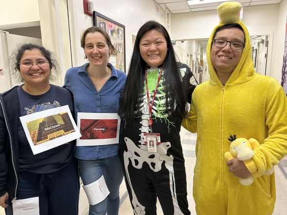 Kaavya, a lab member, Lizette Chen and Kevin Tran