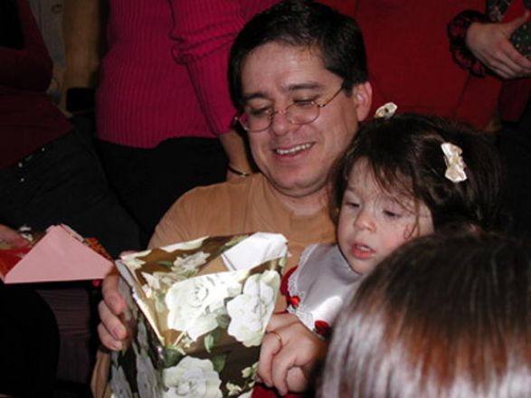 Students and faculty enjoy Holiday Party 2002.