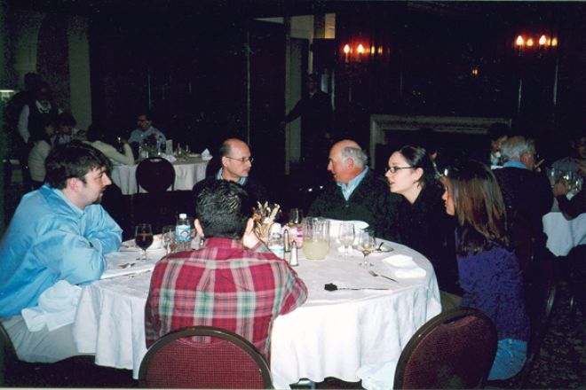 Students sitting at a table.