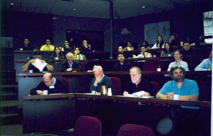 Audience during a presentation.