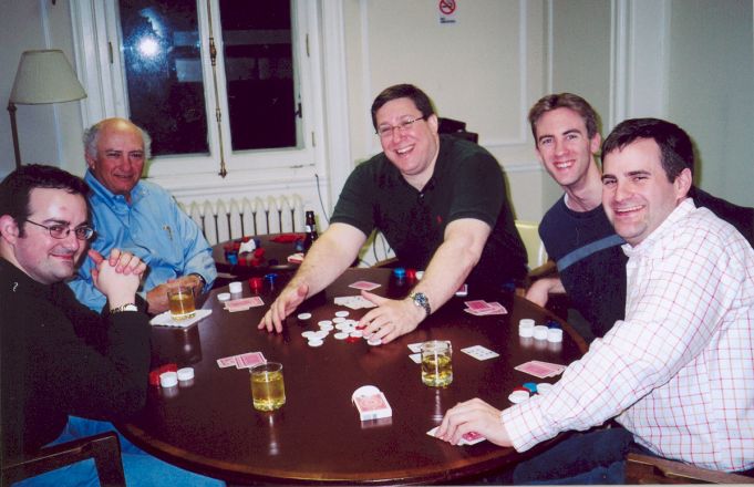 Colleagues playing poker.