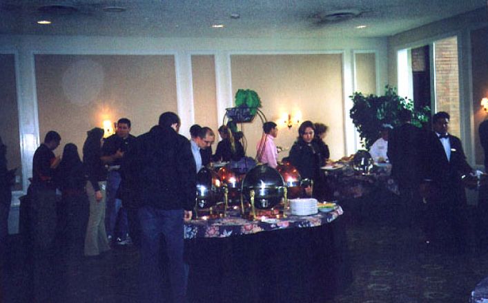 Students socializing at a party.
