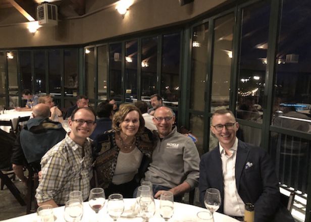 Dr. Gudas dining with colleagues. Dr. Gudas dining with colleagues.