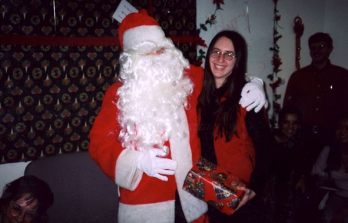 Students and faculty enjoy Holiday Party 2002.