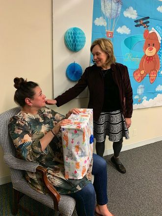 Aileen opening Dr. Gudas&#039; gift!
