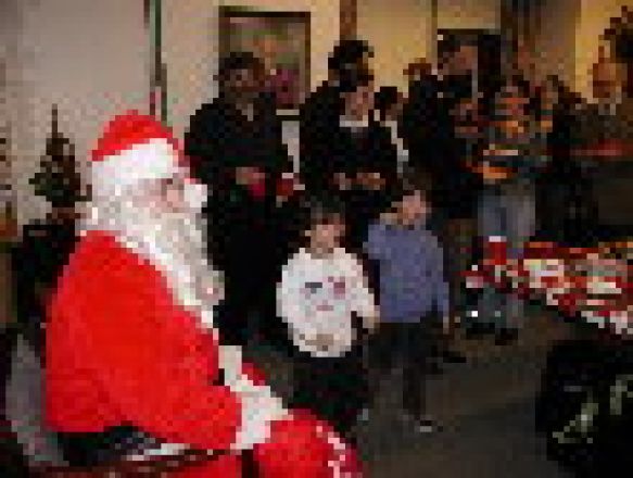 Students and faculty enjoy Holiday Party 2001.