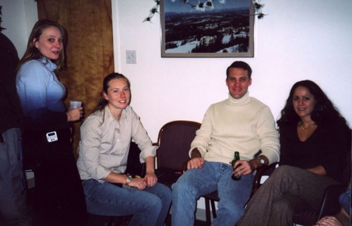 Students and faculty enjoy Holiday Party 2002.