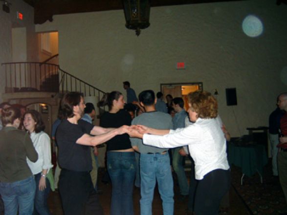 Students dancing at a party.