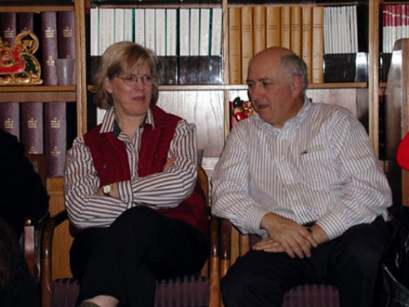 Students and faculty enjoy Holiday Party 2002.