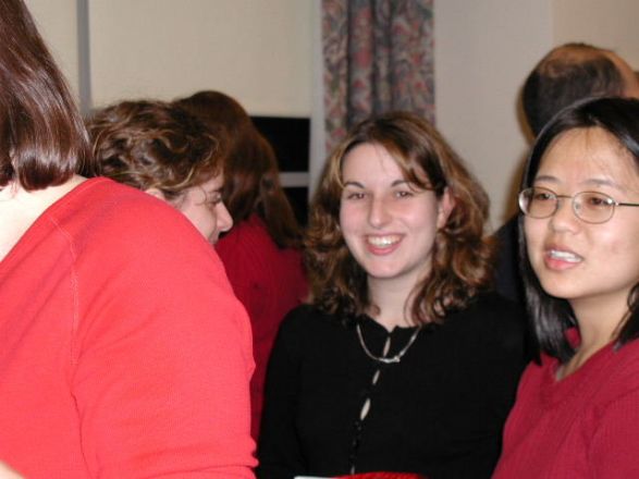 Students and faculty enjoy Holiday Party 2001.