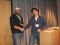 Vikram Kanda and Dr. Luca Cartegni; Vikram was awarded a prize for the best 2nd year and beyond poster