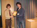 Joel Schrock and Dr. Luca Cartegni; Joel was given a Best 3rd Year Talk Award
