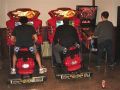 Students playing arcade games.