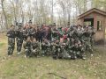 Group in paintball gear.