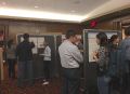 Students browse presentations at the Vigneaud Symposium.